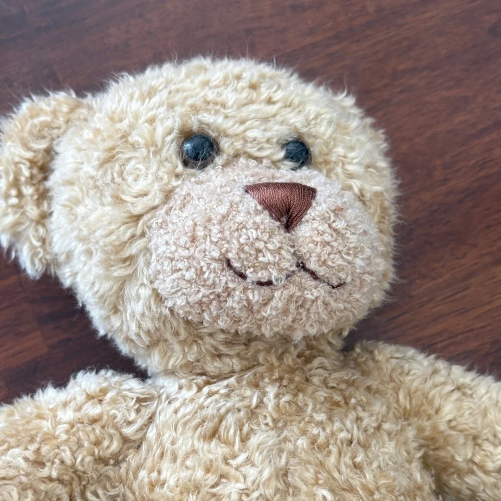 Build A Bear Classic Curly Teddy Bear Tan Plush 16” Stuffed with Sound Box